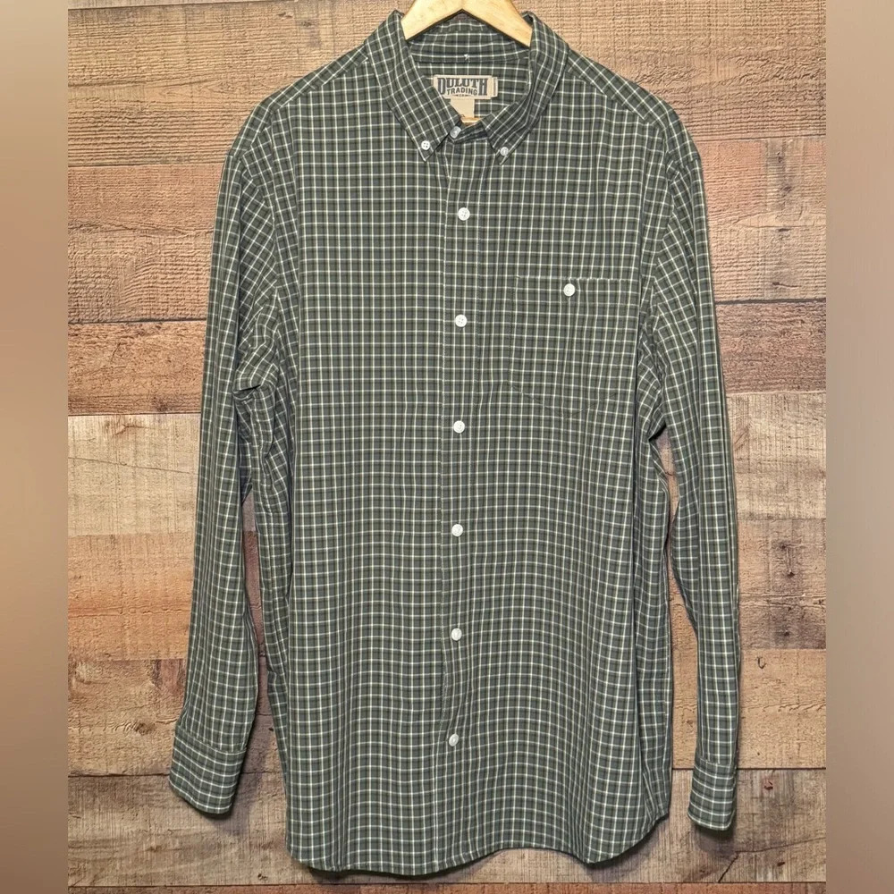 Duluth Trading Co. Performance Long Sleeve Plaid Button Down Men’s Shirt size XL